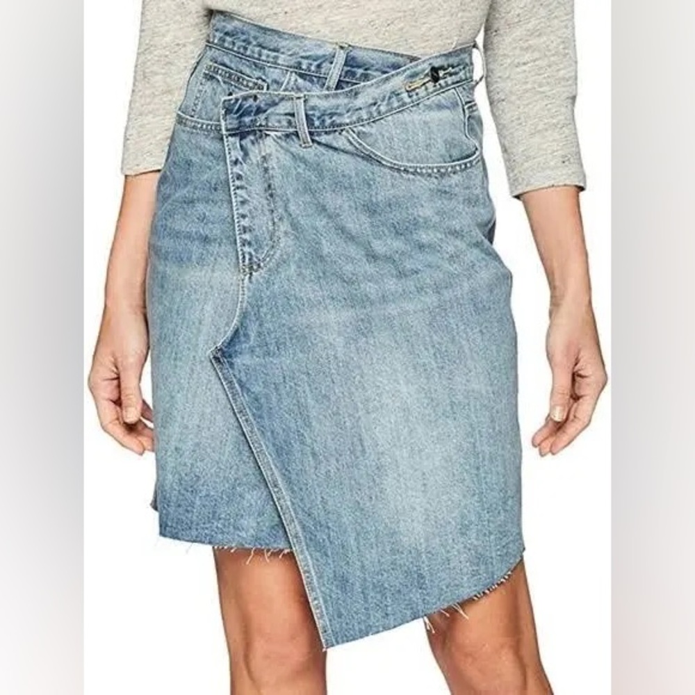 EVIDNT Asymmetrical Denim Skirt
